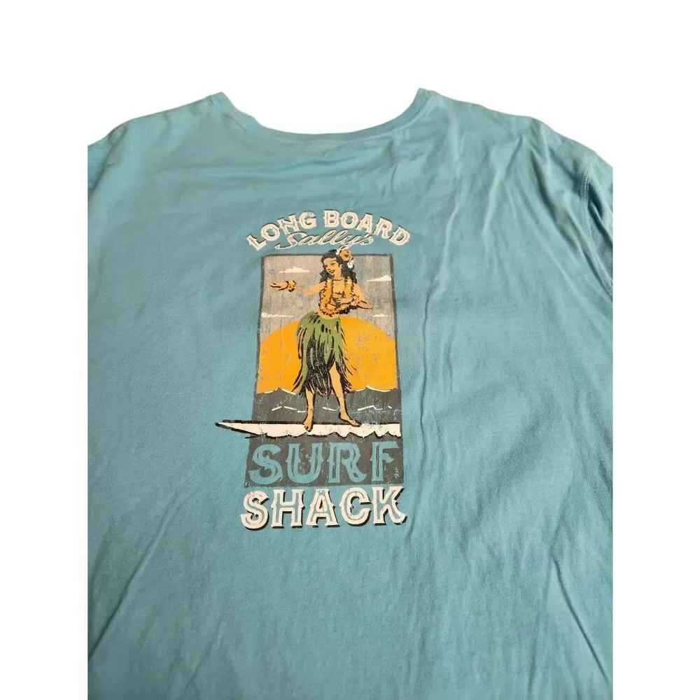 Caribbean Tropical Blue Long Board Sally's Short Sleeve Shirt Sale 5 for 25